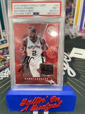 2012 Totally Certified KAWHI LEONARD Game Used Mem On Card AUTO RC
