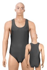 Herren Body Boxerrücken ohne Ärmel Sportbody glänzend stretch shiny hauteng