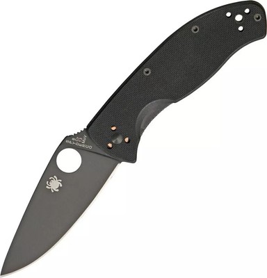 Spyderco Tenacious Folding Knife 3.39'' Black 8Cr13MoV Steel Blade - C122GBBKP