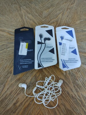 4 PAIRS ROCKETFISH MOBILE WIRED EARBUDS HEADPHONES 3.5mm Lot of 4
