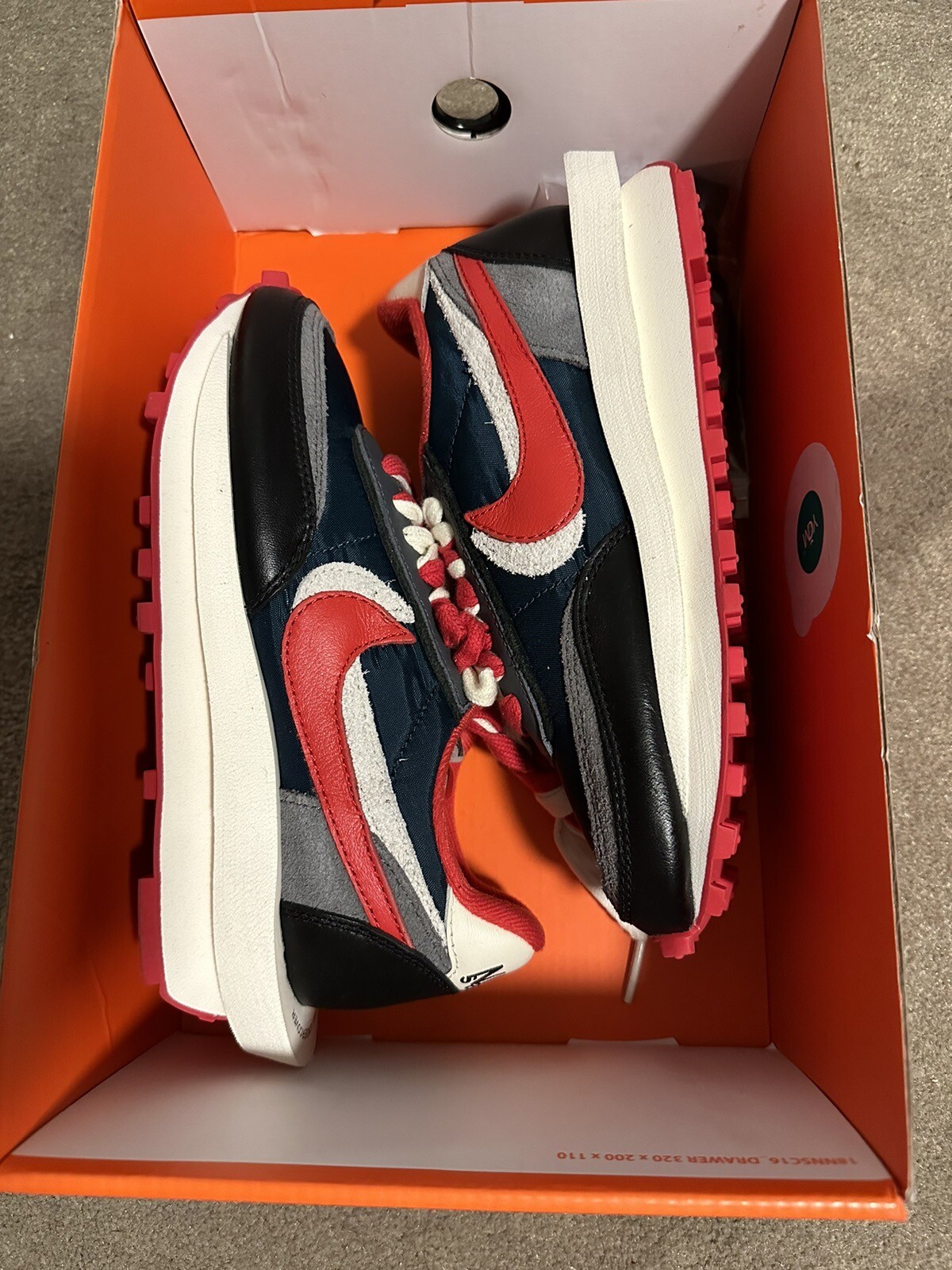 SACAI X NIKE Taglia 3 5 Nike LDWaffle x Sacai x Undercover Midnight Spruce University rosso