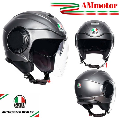 Casco jet Agv Orbyt Matt Grey Aperto Grigio Opaco Doppia Visiera Moto  Scooter | eBay