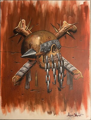 Original Painting Megadeth Vic Rattlehead Art by Adam Geyer Thrash Putrid Gore