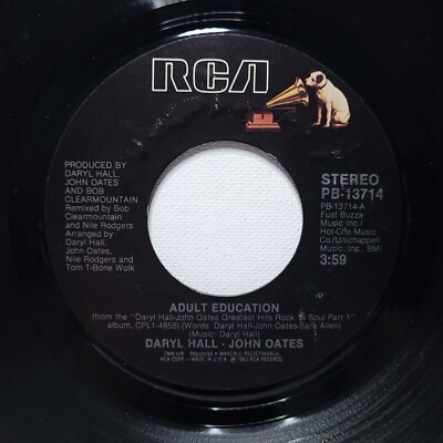 Daryl Hall & John Oates 45 Record Adult Education / Maneater on RCA VG+