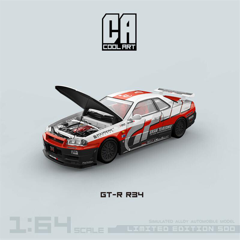 Cool ART 1:64 GT-R R34 Racing Car Diecast Model Car