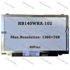 HB140WHA-102 V4.0 Laptop LCD Screen 1366 768 LED Touch Digitizer EDP 40Pins