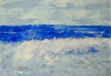 64”X44” ￼Seascape,Mark Little canvas ￼painting Acrylic,Abstract, Modern,X Large