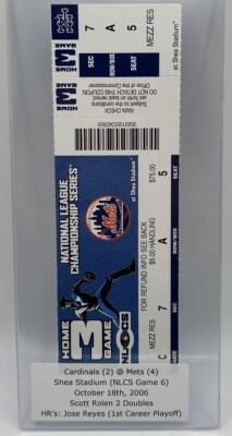 NEW YORK METS & ST. LOUIS CARDINALS 2006 PLAYOFFS NLCS GAME 6 FULL TICKET 10/18
