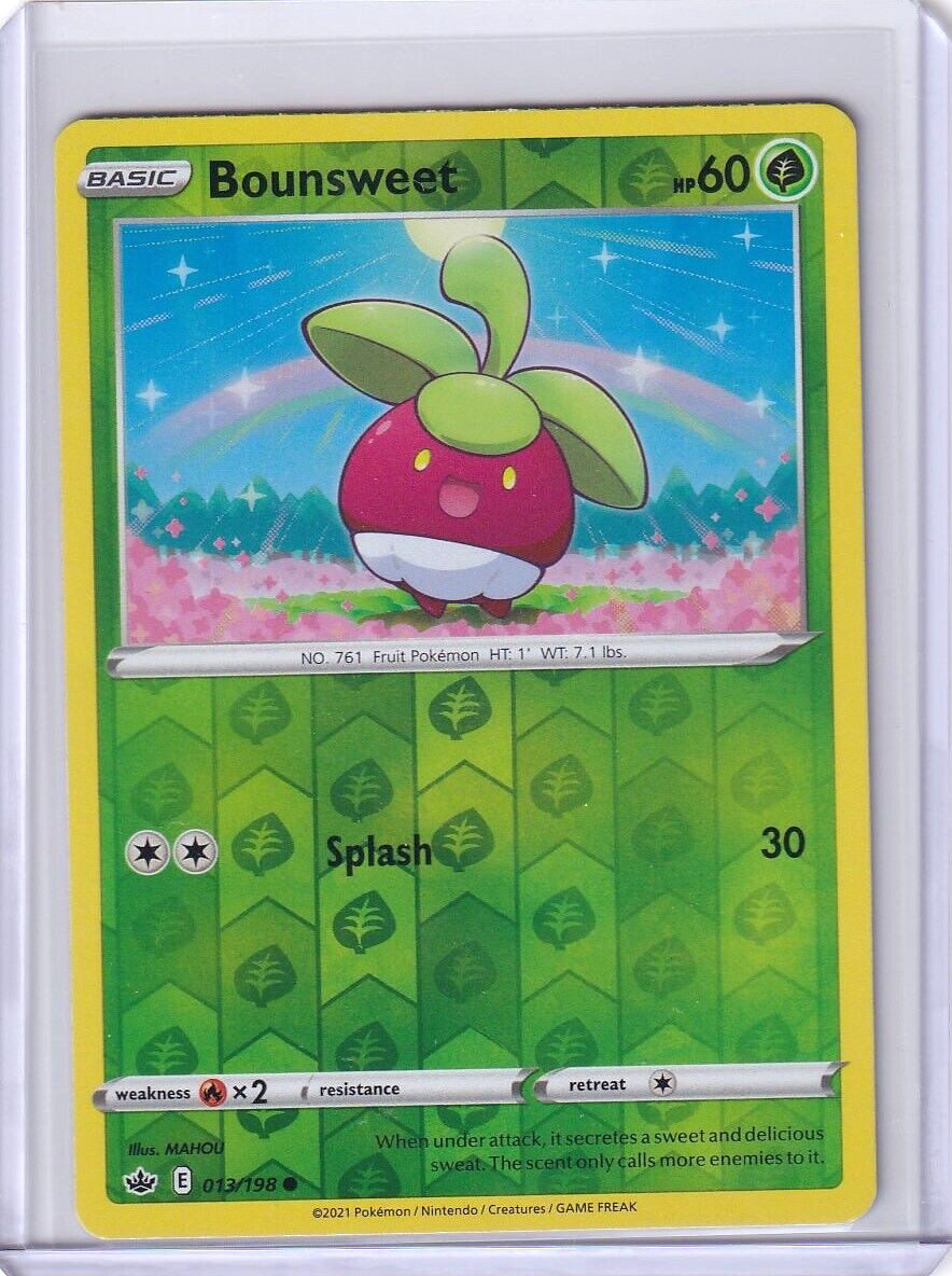 Bounsweet Reverse Holo Rare #13 Pokemon TCG Chilling Reign 2021