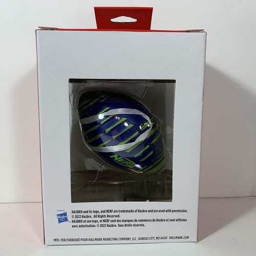Hallmark Red Box Nerf Blaster Football Christmas Tree Ornament NIB - Picture 2 of 2