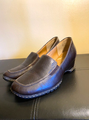 Euro Soft by Soft Brown Leather Wedge Heels Women's Size 9