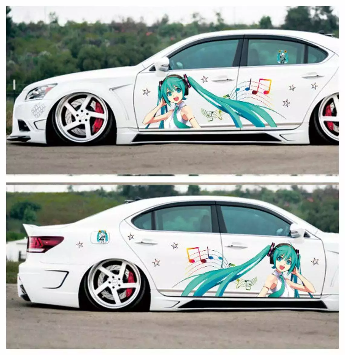 April 29 2022 Chiba Japan A Japanese car Itasha decorated with anime  decals on display during