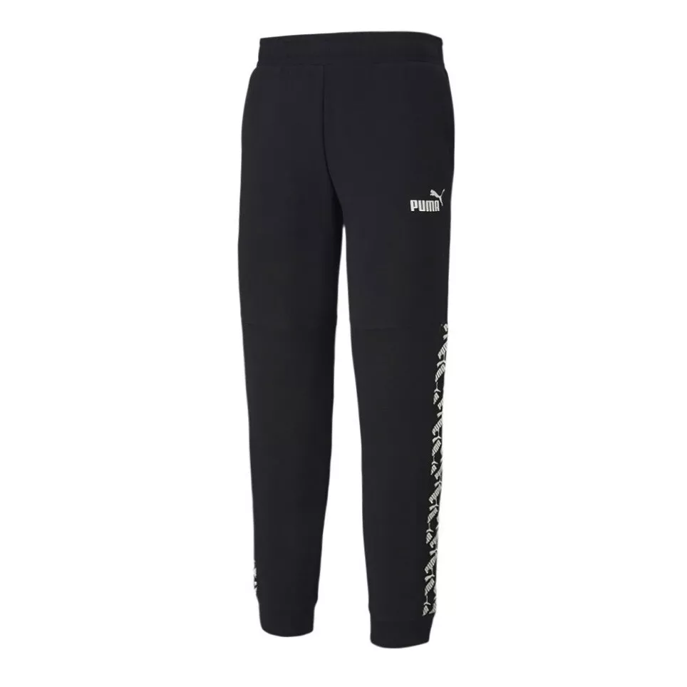 Puma Amplified Mens Track Pants Taped Logo Black Joggers 582805 01