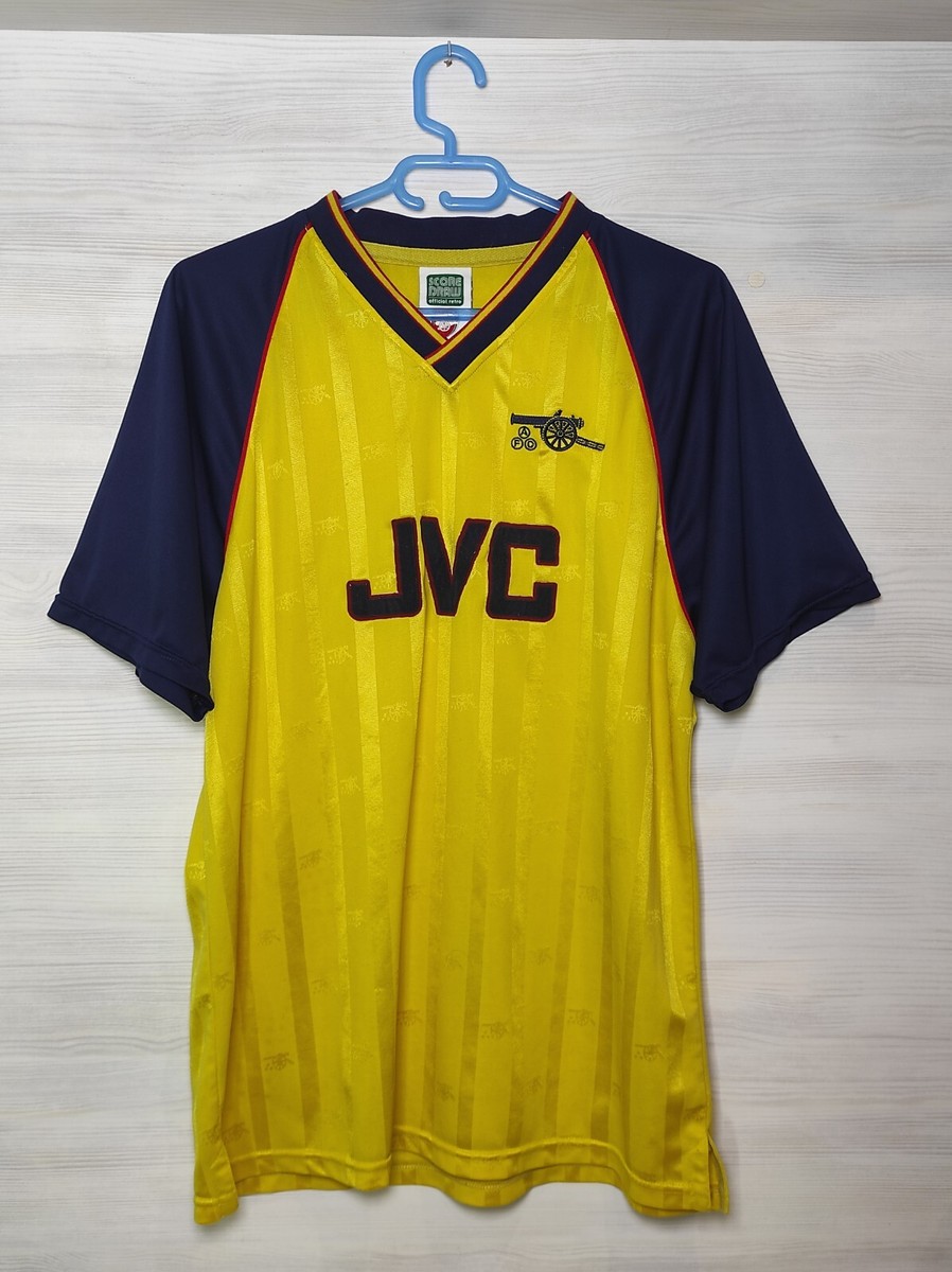 ARSENAL FC STYLE 1988-90 AWAY SHIRT SCORE DRAW RETRO JERSEY SOCCER