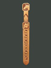 COUTEAU DE CHALEUR, racloir  pour pansage du CHEVAL, Mongolie, bois sculpté