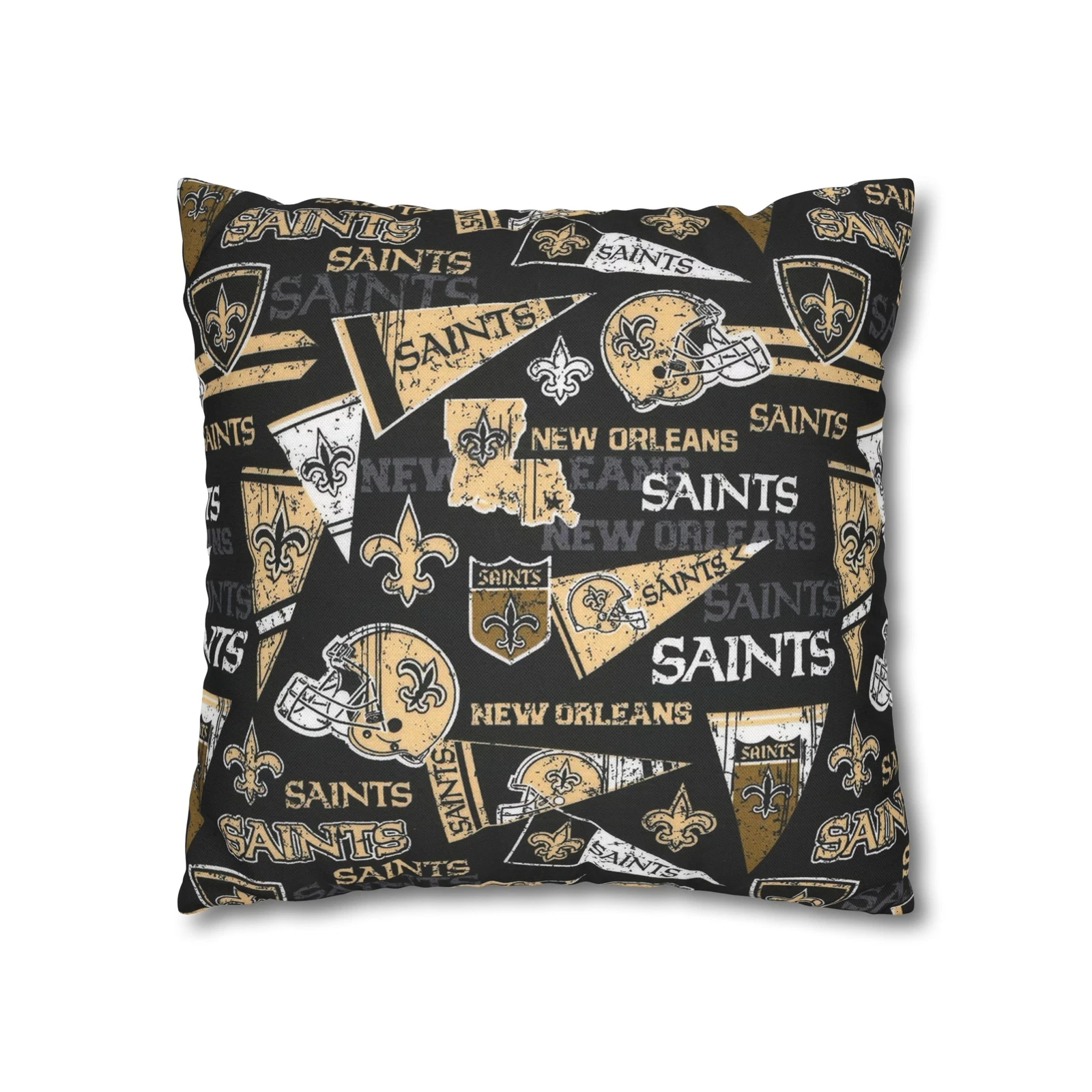 New Orleans Saints Spun Square Throw Pillowcase