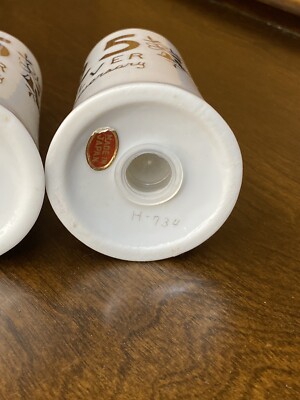 Salt and Pepper Shakers ~ 25th Silver Anniversary~ Made in
