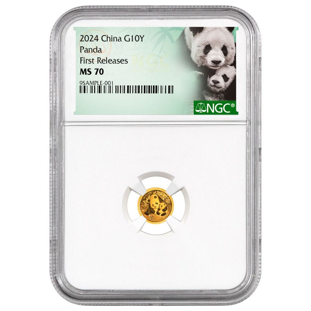 2024 China 1-gm Gold Panda NGC MS70 First Releases w/Panda 2024 China 1-gm Gold Panda NGC MS70 First Releases w/Panda