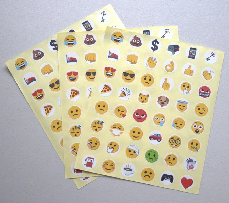Emoji Stickers - 3 sheets of 48 - 144 total - Free Shipping - Image 2 of 3