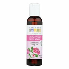 Aura Cacia Comforting Geranium Aromatherapy Body Oil Pure Essential Oil 4 fl oz