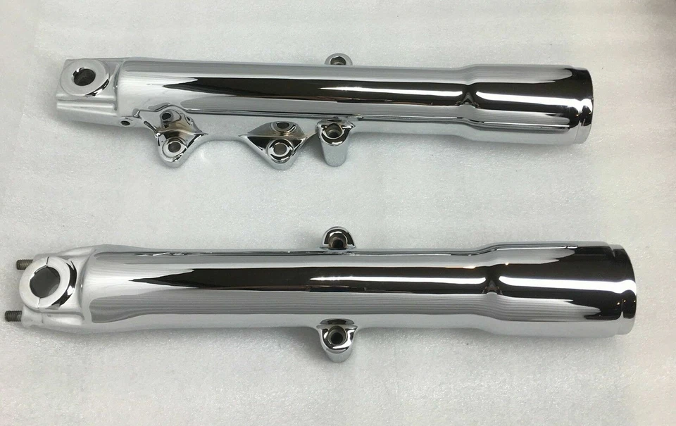 Patas deslizantes de horquilla cromadas Harley Fatboy Heritage aptas para 88-99, programa de intercambio Foto 2 de 4