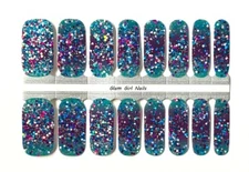 Mermaid Chunky Glitter Nail Polish Strips / Nail Wraps / Nail Stickers
