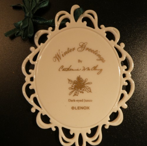 Juego de 4 adornos para pájaros Lenox Winter Greetings de Catherine McClung sin usar, en caja - Imagen 7 de 9