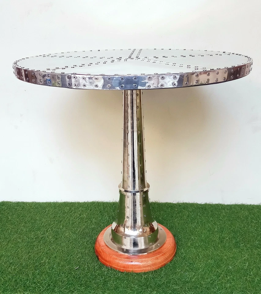 Vintage Aviator End Table Coffee Tea Cocktail Table Bar Restaurant Garden Home - Image 2 of 4