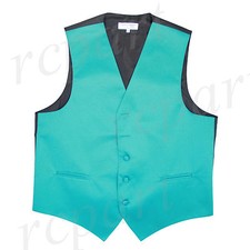 New Men's Vesuvio Napoli Tuxedo Vest Waistcoat only prom wedding party Teal