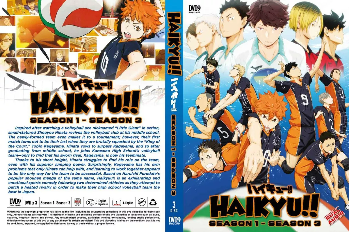 DVD Haikyu!! Season 1 2 3 Episode 1-60 End English Dubbed