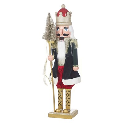 Holzoptik Weihnachten Nussknacker Soldat Xmas Trachtenschmuck grün 38 cm