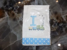 Personalized Initial Burp Cloth Diaper Letter "I" With A Train NEW