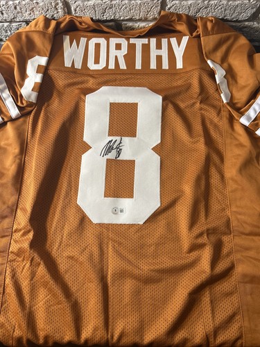 Xavier Worthy Autogramm signed Texas Football Trikot Beckett BAS COA - B01