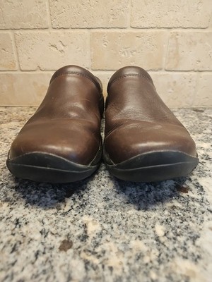 Merrell Encore Nova Womens 10m Smooth Brown Leather Mule Moc Ortholite QForm 