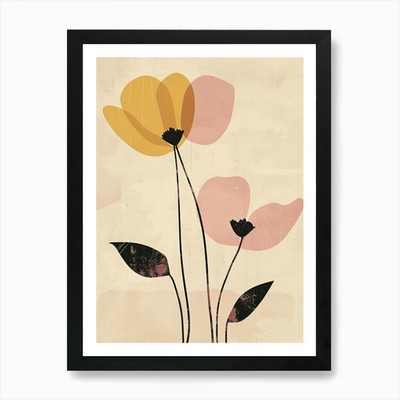 Bordeaux Blumenmarkt Boho minimal gerahmtes Wandbild Poster Leinwanddruck Bild