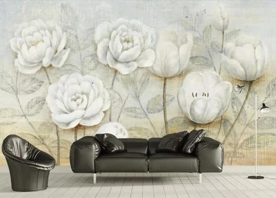 3D Vintage Floral Decorative Painting Wall Murals Wallpaper Murals Wall Sticker - Image 1 of 4