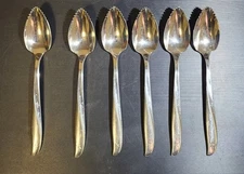 6 TWIN STAR Grapefruit Spoons 6" Oneida Stainless Betty Crocker VTG 60's Atomic