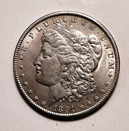 1891 P Morgan Silver Dollar Nice AU