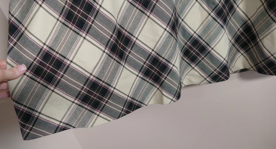 Maxi Falda Covington Mujer Oscura Academia Cuadros Talla 16 Beige Elastizada Colegiala Foto 2 de 4