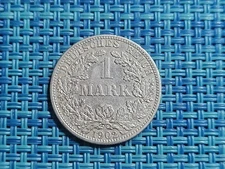 🇩🇪 Germany 1 Mark 1902   "F"  Silver Coin 0.900  KM-7  081025-5