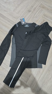 Kinder Thermo Base Layer Set Warm Fleece Schwarz Größe M