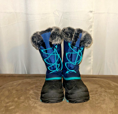 Kamik Snowgypsy Snow Boots, Little Kid's Size 3, Blue Lightly Used MSRP $59.99