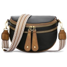 KKXIU Crossbody Sling Bag for Women Trendy Fanny Pack Vegan Leather Chest Bag