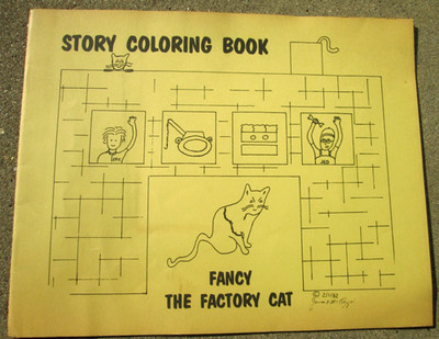 Fancy the Factory Cat Story Coloring Book James McQuiggan 1982 Corpus Christi TX