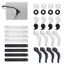Eyeglasses Ear Grippers Set, 16 Pairs Anti Slip multi-size, Black and White