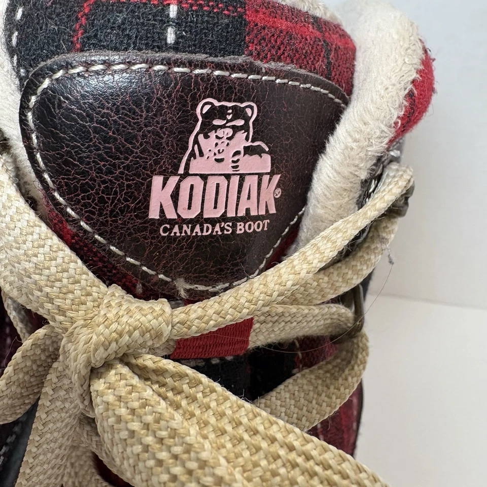 Botas Kodiak Talla 9 Rojo Cuadros Aislante Cuero Botas a Media Pantorrilla Foto 4 de 4