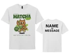 Matcha Club Cat T-Shirt – Retro Cartoon Tea Graphic – Personalised Custom Name