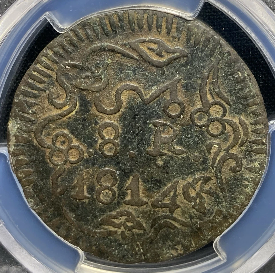 Moneda 8 Reales 8R Revolución MÉXICO 1814 Guerra de Independencia, Oaxaca SUD, GRADUACIÓN PROFESIONAL XF Foto 3 de 4