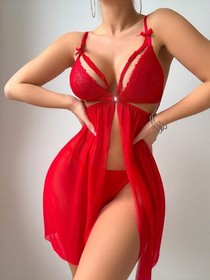 Women's Sexy Lingerie Babydoll Lace Dress Nightwear G-String Sleepwear Underwear