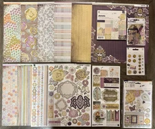 Basic Grey *PLUMERIA* HUGE Accessories LOT 12x12 Papers, 6x6 Pad, Stickers MORE